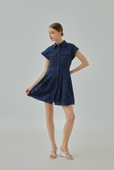 Dove Embroidered A-Line Shirt Dress